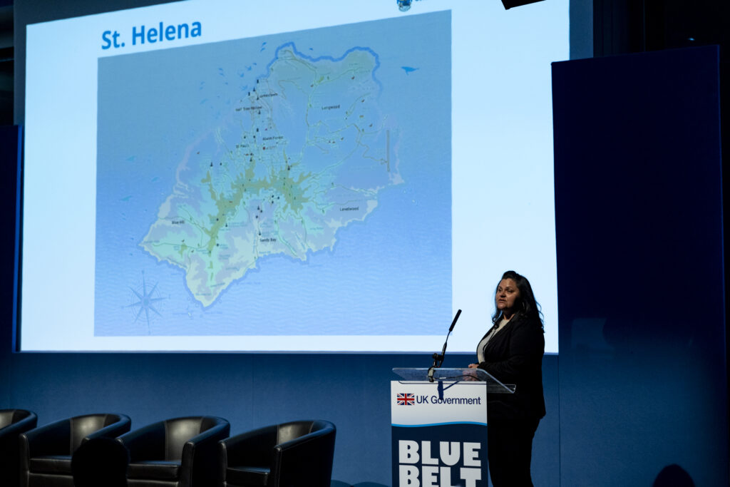 Elizabeth Clingham speaking at the Blue Belt symposium